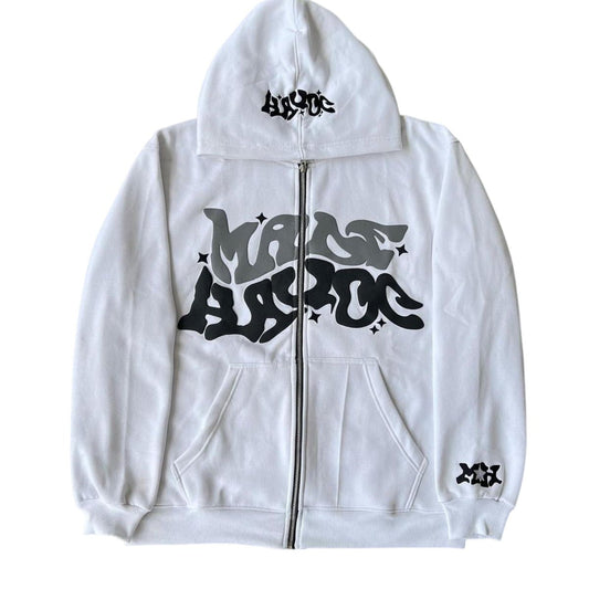 White Mave Zip Hoddie